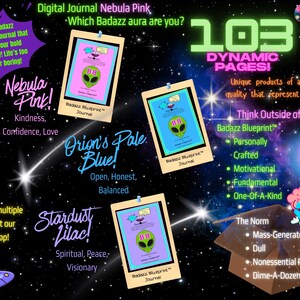 Undated Digital Journal (Nebula Pink) | Infinity Notebook for Goodnotes and Notability | Daily Planning and Reflection | Writing Prompts