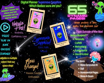 2026 Portrait Digital Planner (Supernova Sapphire) | Hyperlinked Journal Goodnotes Template | Notability Table | Monthly Tracker Fillable