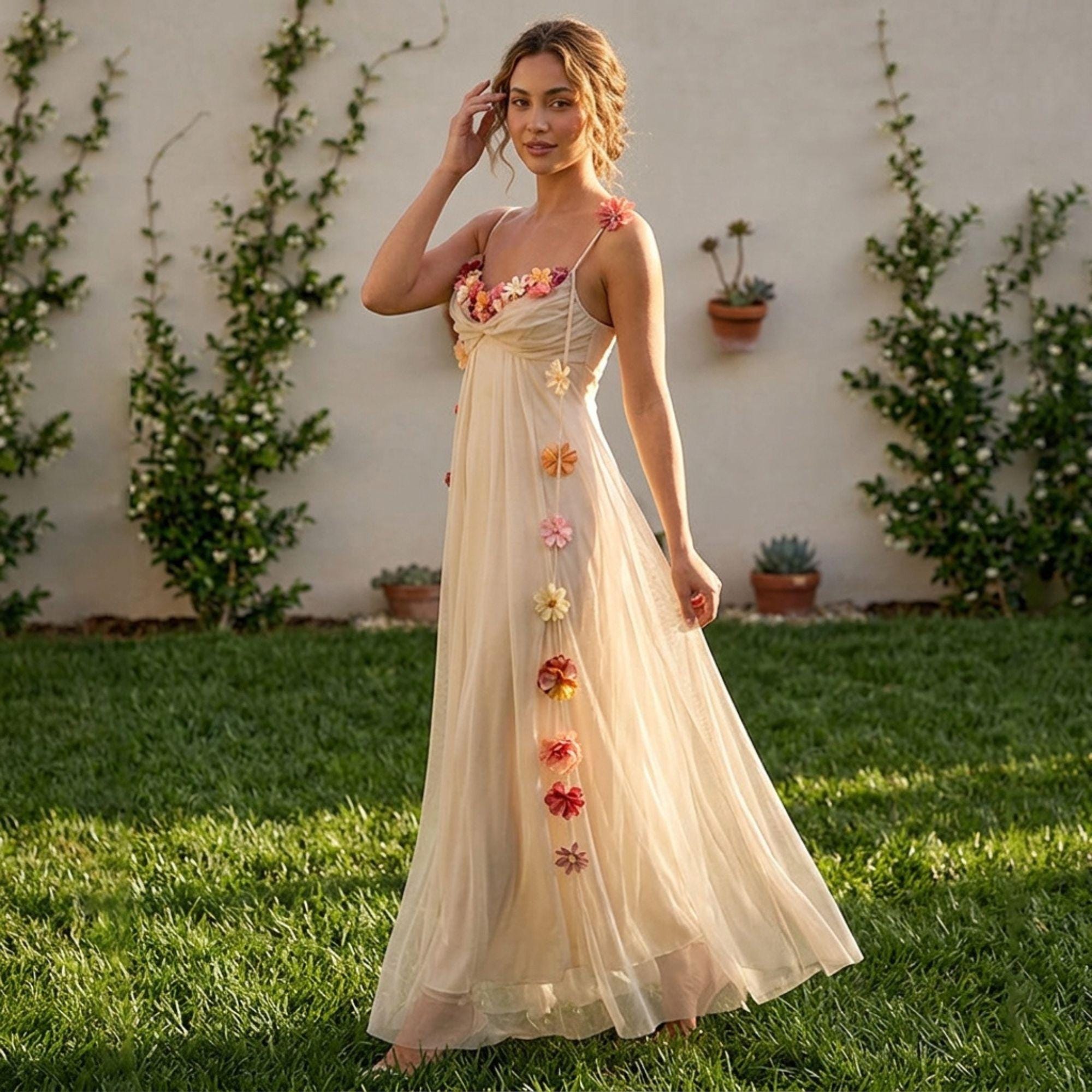 aje denim dress Daisy Mini | Ivory Size 12 Au 70s evening gown Variant:X-Large Malorie Chiffon Ruffle Wrap