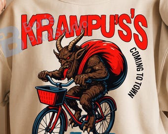 Krampus Busier Than Santa PNG | Funny Gothic Christmas Sublimation Design for Holiday Shirts