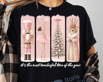 Nussknacker Ballett PNG | Rosa Weihnachtsclipart für T-Shirts