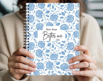2026 Journal Spiral Notebook Floral New Years Lined Writing Book Manifest Reflection Journal for Her Setting Goals and Self Care Book