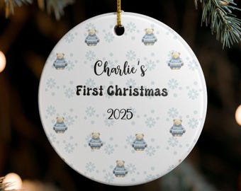 Personalized Baby's Christmas Gift Ornament First Newborn Keepsake Baby Shower Gift Boy