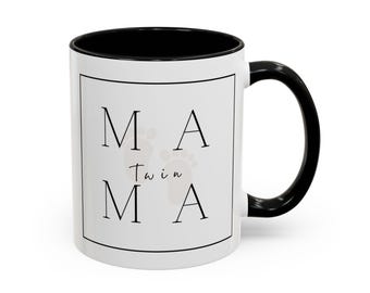 Minimalist Twin Mama Coffee Mug for new Twin Mom Expectant Twin Mom Baby Shower Hospital Gift New Twin Mom New Parents Gift Idea