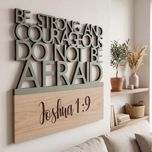 Bible Verse SVG Joshua 1:9, Stacked Text Sign Laser Cut File (Digital Download)