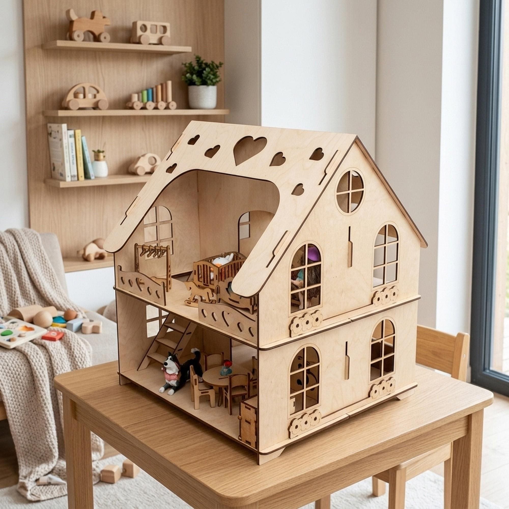 Wooden dollhouse - Etsy 日本