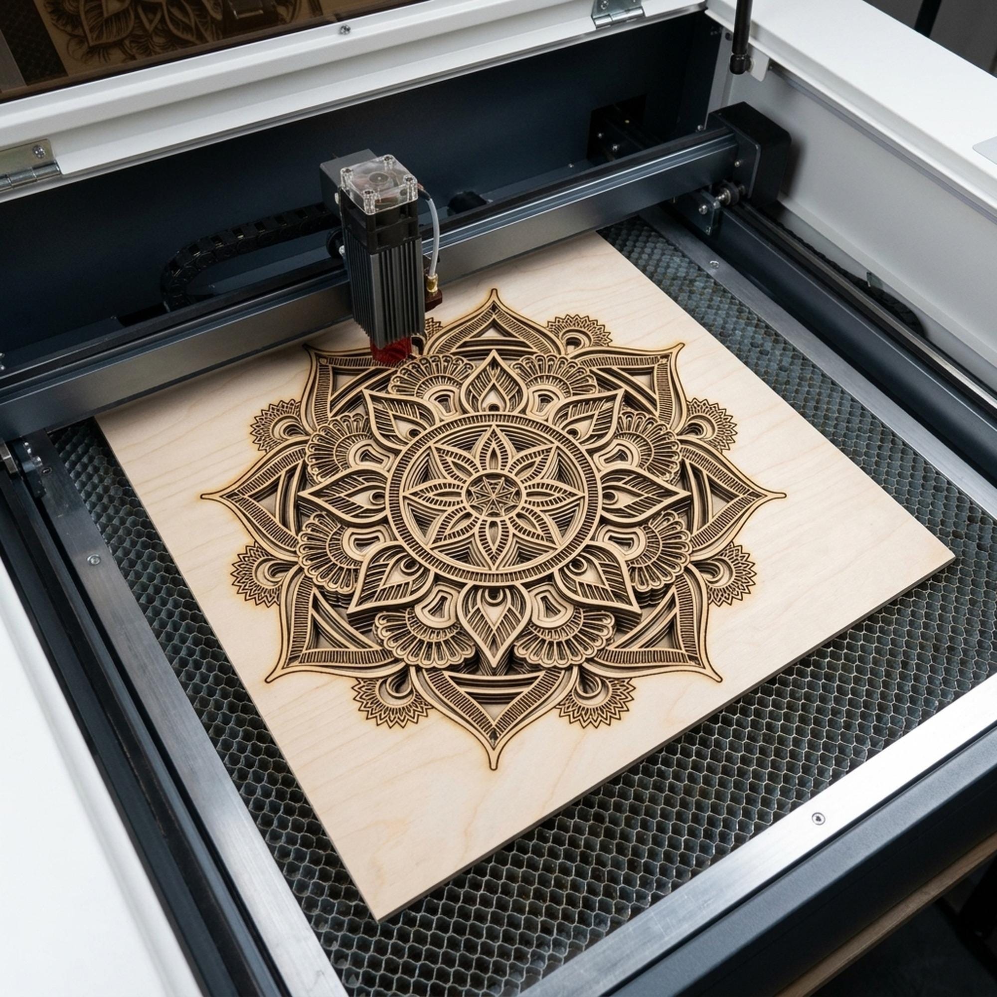 3D Layered Mandala SVG Wall Art | Laser Cut File DXF AI | Boho Wood ...