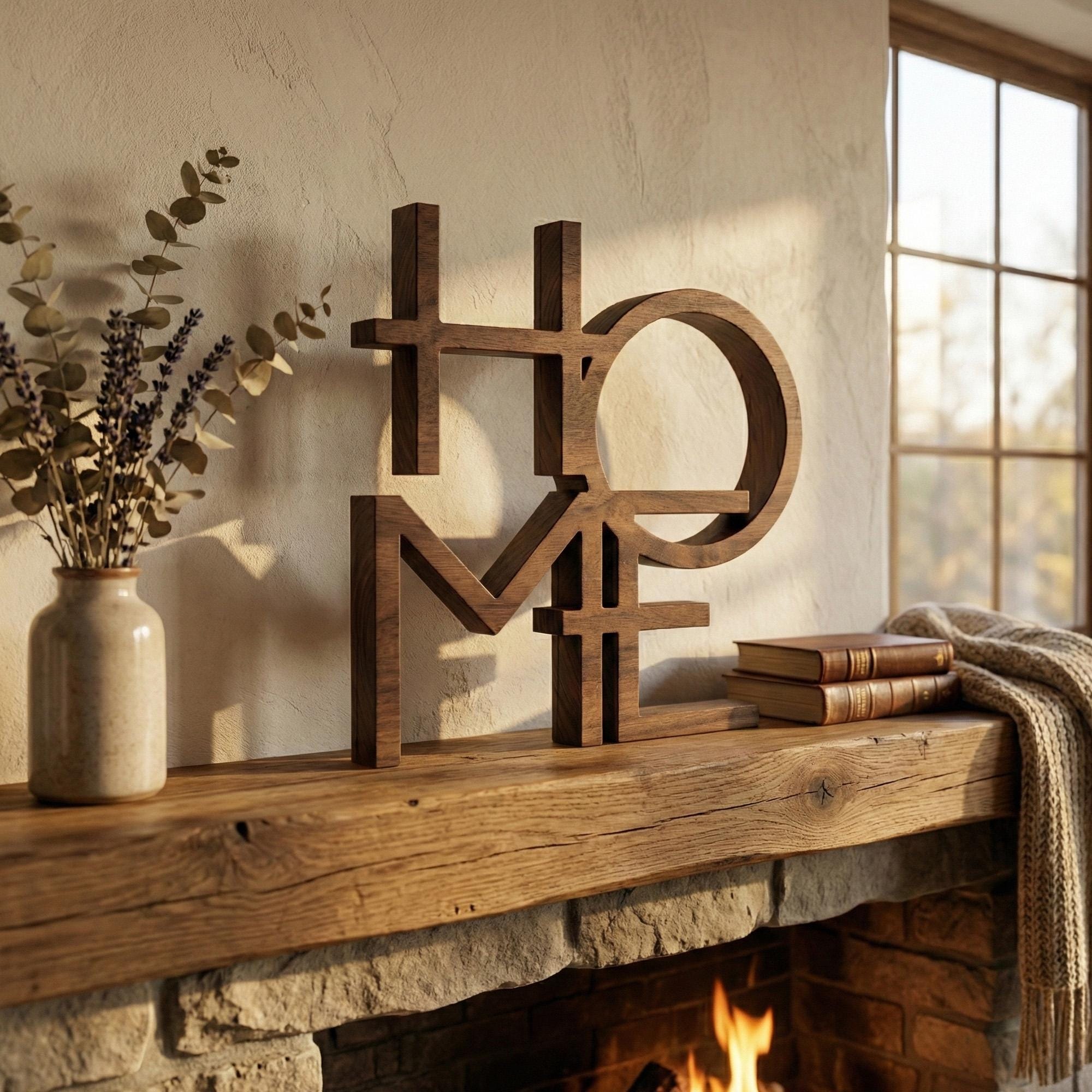 Modern HOME Sign Laser Cut File SVG DXF for Wall Art & Standing Decor ...