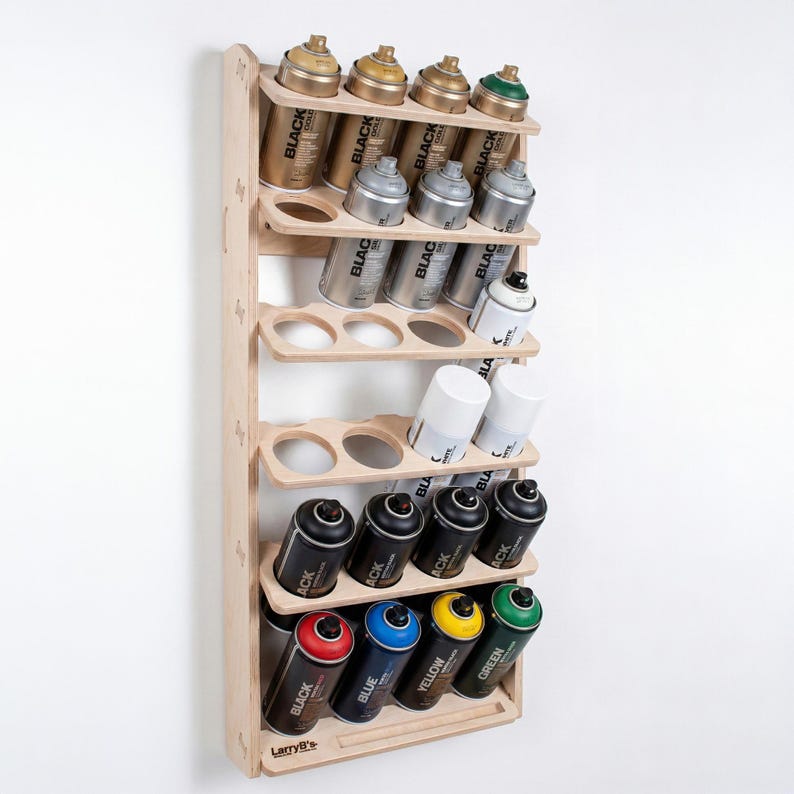 Graffiti Rack Spray Paint Rack SVG, 20 Can Wall Organizer File, Laser Cut Storage ...