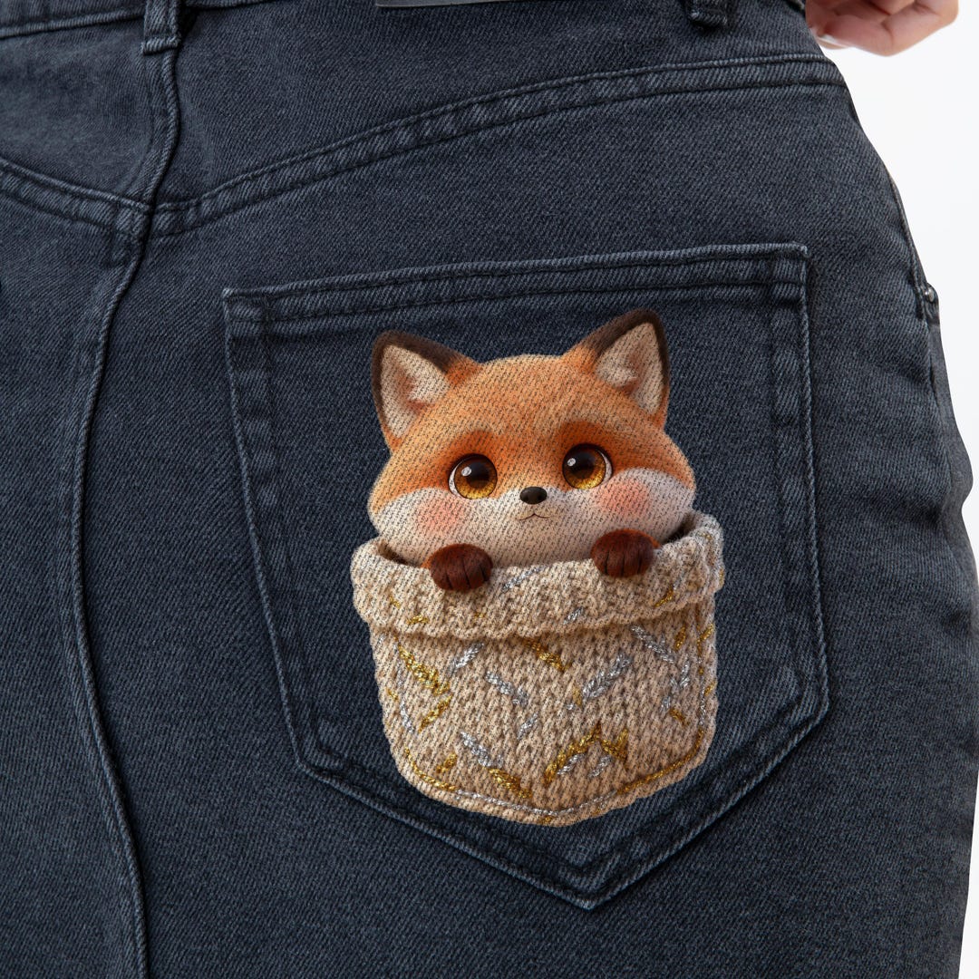 Christmas Knitted Pocket PNG, Chibi Animals in Luxury Chunky Knit ...