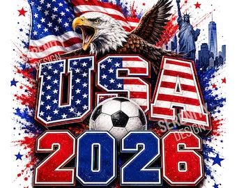 USA Football 2026 World Champions Png | Trendy America Soccer Shirt Design | Digital Download