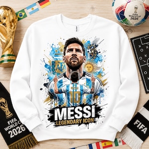 Lionel Messi PNG T-Shirt Design | Argentina World Cup Clip Art | GOAT Sublimation File for Football Fans image 6