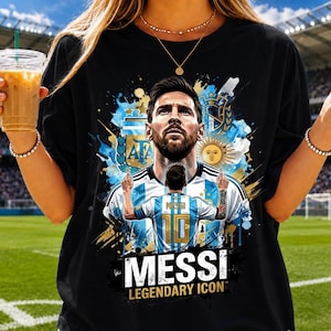 Lionel Messi PNG T-Shirt Design | Argentina World Cup Clip Art | GOAT Sublimation File for Football Fans image 3