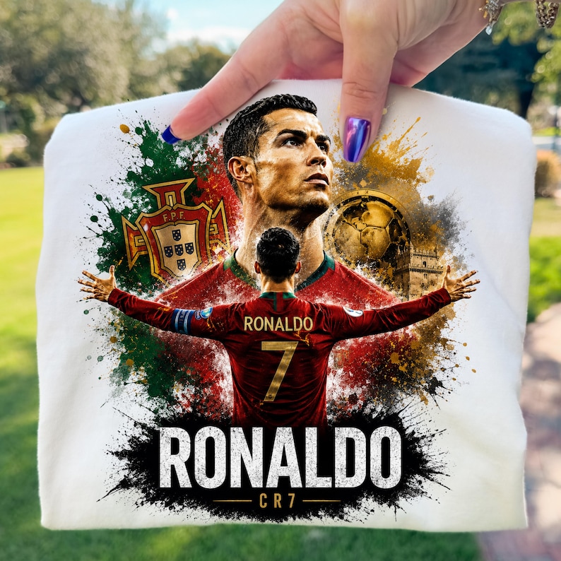 Ronaldo World Cup 2026 Png | Portugal Soccer Legend CR7 Shirt Design | Digital Download image 7