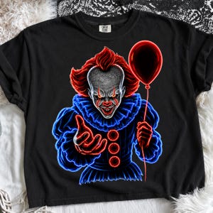 Preppy Horror Png Bundle | Neon Halloween Characters Shirt Design | Retro Spooky Season Sublimation | Digital Download image 3