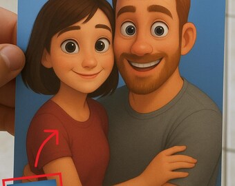 Retrato personalizado estilo Pixar: ilustración de dibujos animados personalizada, regalo mágico para familia o pareja, obra de arte única - DIGITAL