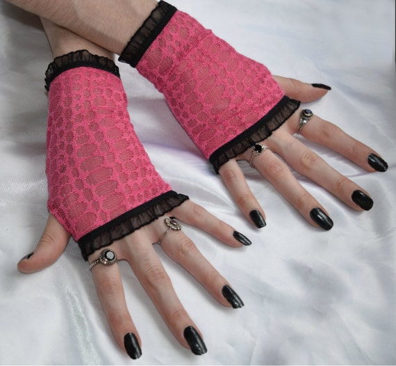 Items similar to Arm Warmers Be Mine fingerless gloves sleeves hot