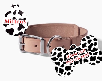 牛柄のドッグタグ