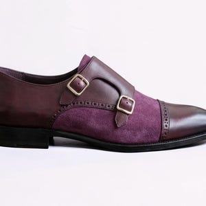 Handmade Leather Shoes Burgundy Suede