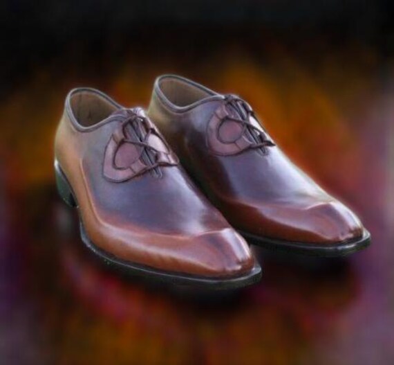 Handmade Men Antique Brown Formal Shoes, Men Brown Dress Shoes, Men Oxford Shoes