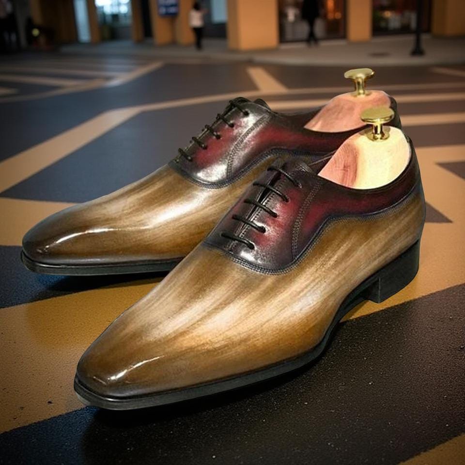 Mens Dress Shoes Brown Shiny - Etsy