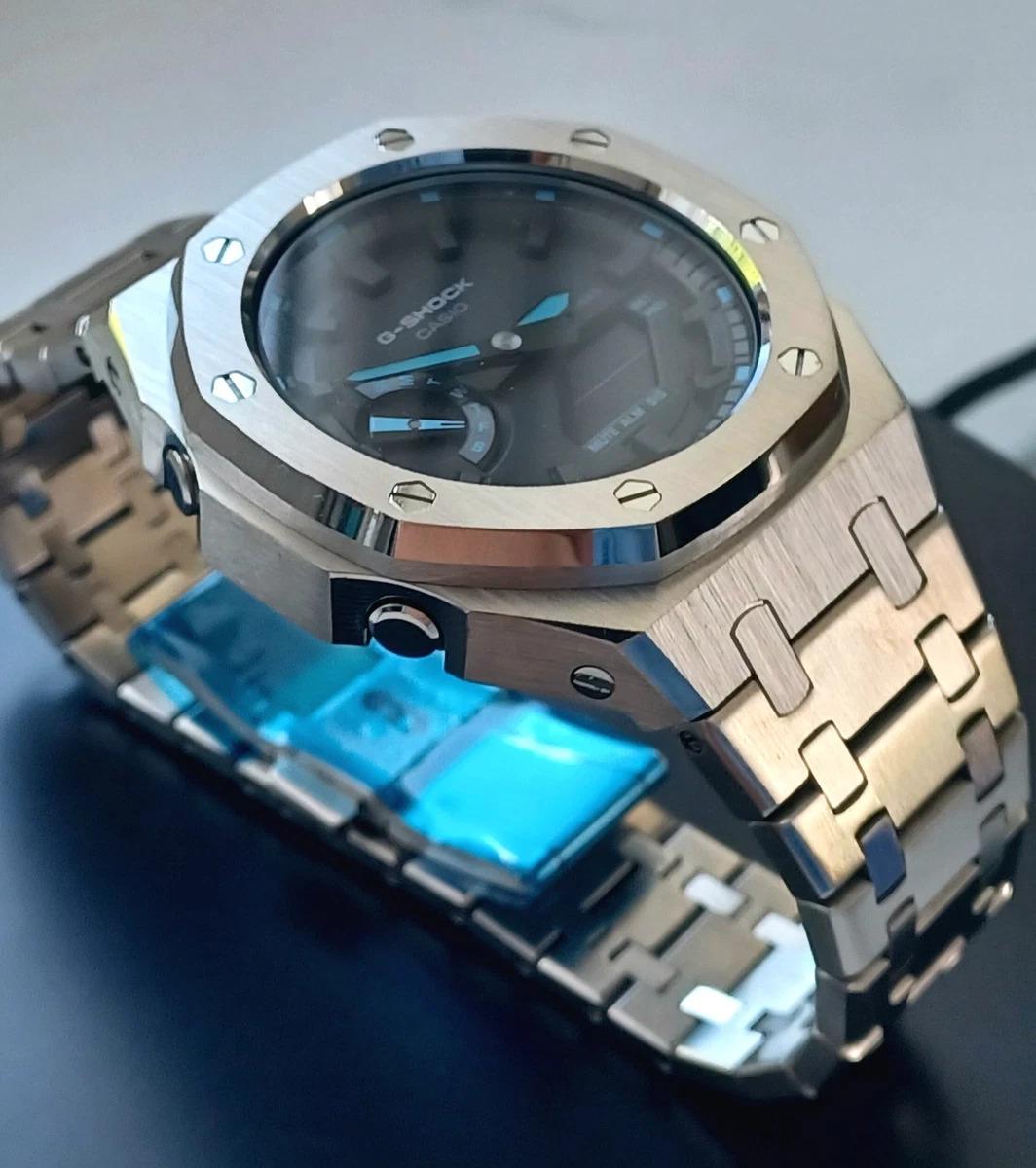 Brand New Casio G-shock GA-2100 Casioak W/ Silver Metal Strap