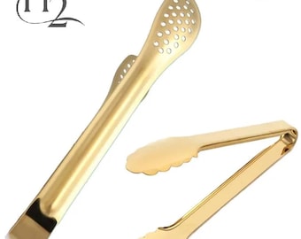 Stainless Steel Kitchen Tong Set: Slotted and Serrated Serving Utensils