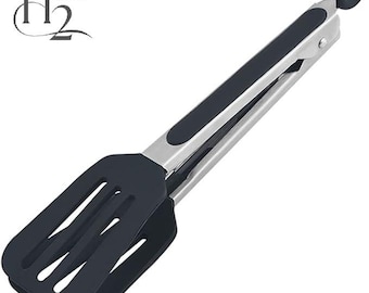 Silicone Cooking Tongs with Spatula Tip | Multipurpose Kitchen Utensil | Non-stick Food Tong for BBQ, Frying, Baking, Serving, Gift for Her