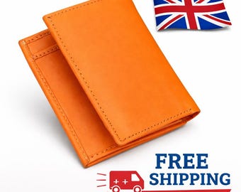 Luxury Genuine Leather Men Trifold Wallet with Coin Pocket & Zipper, Handmade Slim Card Holder Purse Gift for Him