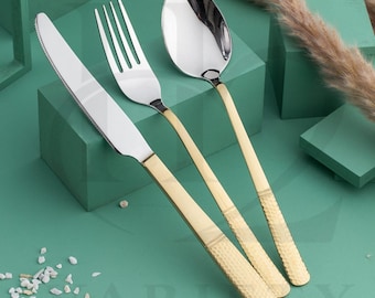 Luxury Half Gold Cutlery Set, Premium Gift for Sister, Gift for Mum, Gift for Her, Gift for Girls, Gift for Grandma, Wife, Gift for Kitchen
