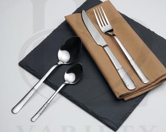 Luxury Stainless Steel Cutlery Set, Half Gold Finish, Modern Dining Utensils