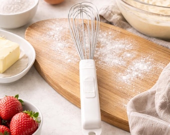 Foldable Hand Whisk with Lock , Manual Egg Beater & Stainless Steel Mixer for Baking and Mixing, Kitchen Tong For locking turn able meal
