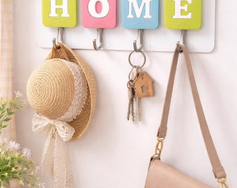 LOVE & HOME minimalist Wall Hooks Adhesive, Decorative Key Holder, No Drill Sticky Hooks for Keys Towels Bags, Kitchen Bathroom Entryway