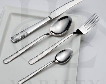 Luxury Silver Mirror Finish Cutlery Set, Stainless Steel Dining Utensils