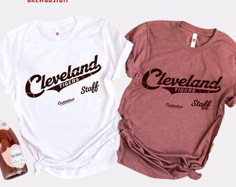 Custom Personalized Cleveland Tigers Staff Vintage Photography Club T-Shirt