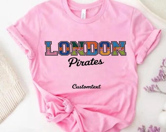 Custom Personalized London Pirates Colorful Chevron Vintage Staff T-Shirt