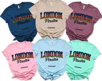 Custom Personalized Vintage Chevron London Pirates Staff Spirit T-Shirt