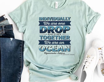 Custom Personalized “Individually We Are One Drop Together An Ocean” AHS Staff Retro Teacher Club T-Shirt