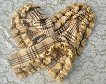 Unusual Burberry-style Scarf, Long Plaid Echo Scarf, Fancy