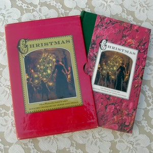 Delightful Christmas Book, treasury of traditional text & fab pictures, boxed hard cover book, excellent vintage condition