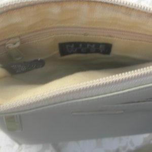 NEW Lustrous Silver Gray Purse, long shoulder strap, Nine West gray bag, 8 x 9 1/4 very good vintage condition image 3