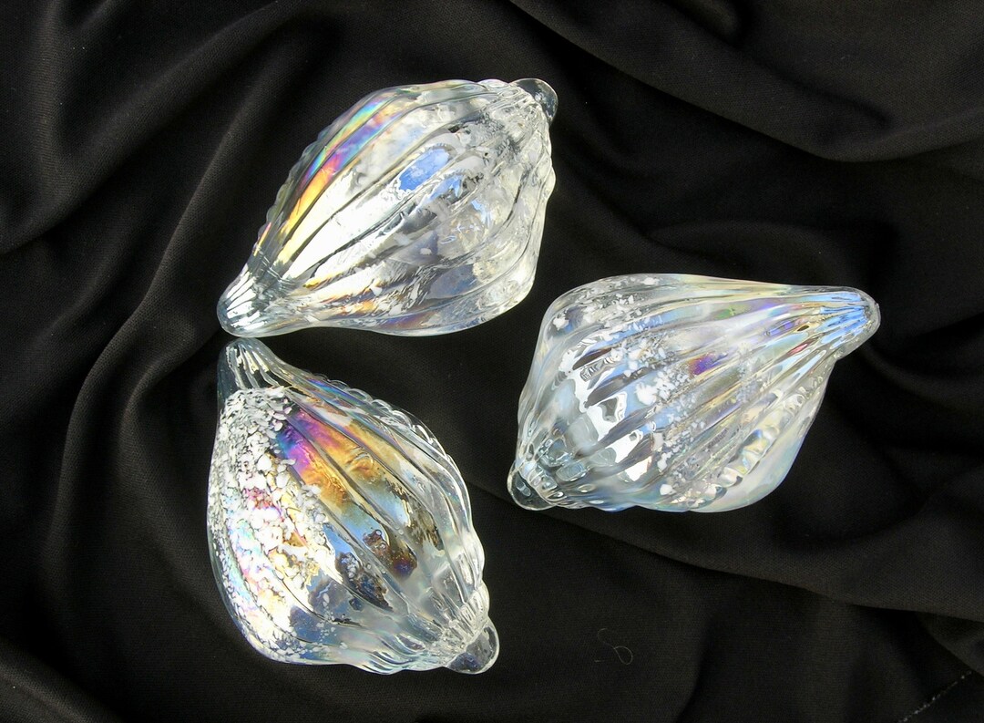 Beautiful Glass Shell Decor 3 Decorative Glass Shells Etsy