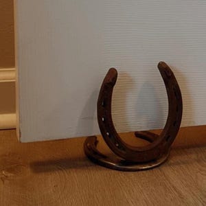 Handmade Horseshoe Door Stop, Rustic Country Home Decor
