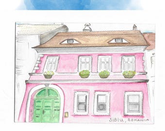 Custom Travel Photo Watercolor Art, Personalized Portrait