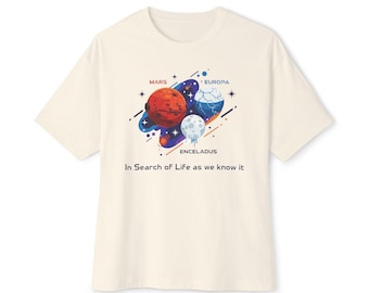 Camiseta cómoda de Marte, Europa y Encélado: un regalo espacial emocionante para los amantes de la ciencia.