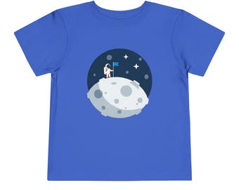 Camiseta de algodón con diseño de astronauta para niños pequeños, camiseta con gráfico espacial