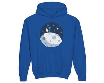Sudadera con capucha juvenil Artemis: regalo para niños, ropa para amantes del espacio, diseño de astronauta, sudadera unisex.