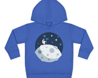 Sudadera con capucha de astronauta lunar para niños pequeños, suéter polar espacial para niños