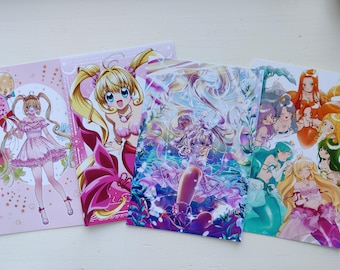 Postales hechas a mano de Mermaid Melody (4 unidades): Artículos de colección de anime