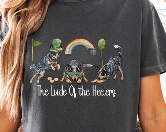 The Luck Of The Heelers Women's Boxy Tee | St. Patrick's Day Australian Cattle Dog Pun